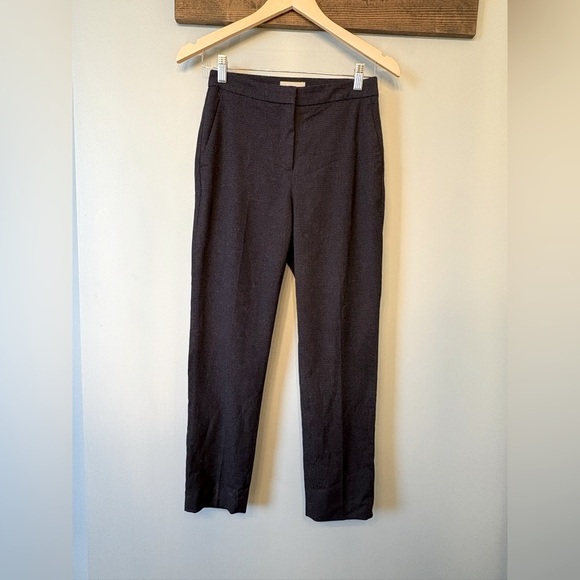 H&M White and Navy Mid-rise Trousers with Tailored Silhouette size 2 - Picture 1 of 8
